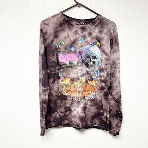 Broken Promises Emotional Rollercoaster Purple Tie-Dye Long Sleeve Graphic Tee M